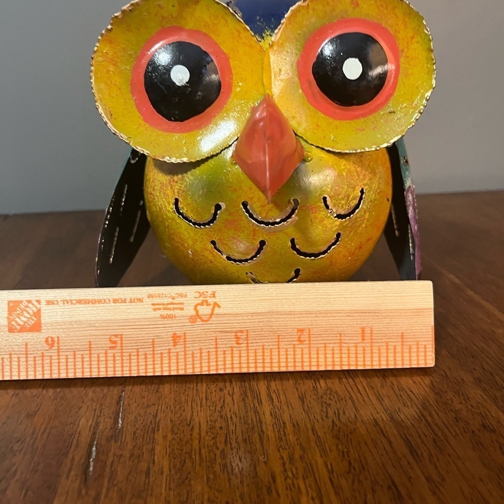 Silver Blue Owl Tea light Candle Holder / Incense Burner - home or garden - Picture 12 of 13